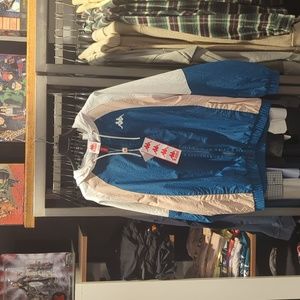 BERTES AUTHENTIC 90'S TRACK JACKET IN BLUE PETROL/WHITE/PINK